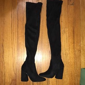 Petite Thigh High Black Heeled ASOS Boots
